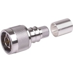 N Type Male Connector, Crimp/Non-Solder Attachment for LMR400. * Knurled nut