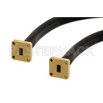WR-34 Seamless Flexible Waveguide 12 Inch, UG-1530/U Square Cover Flange Operating From 22 GHz to 33 GHz