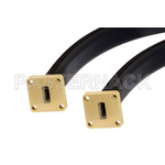 WR-42 Seamless Flexible Waveguide 12 Inch, UG-595/U Square Cover Flange Operating From 18 GHz to 26.5 GHz