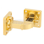 WR-51 Instrumentation Grade Waveguide H-Bend with UBR180 Flange Operating from 15 GHz to 22 GHz