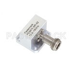 WR-62 Square Cover Flange to N Female Waveguide to Coax Adapter Operating From 12.4 GHz to 18 GHz, Ku Band