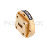 WR-42 Waveguide Bulkhead Adapter UG-595/U Square Cover Flange, 18 GHz to 26.5 GHz
