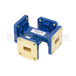 WR-51 Waveguide 20 dB Crossguide Coupler, Square Cover Flange, 15 GHz to 22 GHz, Bronze