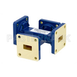 WR-51 Waveguide 40 dB Crossguide Coupler, Square Cover Flange, 15 GHz to 22 GHz, Bronze