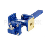 WR-51 Waveguide 20 dB Crossguide Coupler, Square Cover Flange, SMA Female Coupled Port, 15 GHz to 22 GHz, Bronze