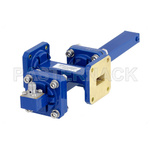 WR-51 Waveguide 40 dB Crossguide Coupler, Square Cover Flange, SMA Female Coupled Port, 15 GHz to 22 GHz, Bronze