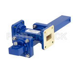 WR-75 Waveguide 20 dB Crossguide Coupler, Square Cover Flange, SMA Female Coupled Port, 10 GHz to 15 GHz, Bronze