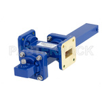 WR-75 Waveguide 40 dB Crossguide Coupler, Square Cover Flange, SMA Female Coupled Port, 10 GHz to 15 GHz, Bronze
