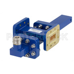 WR-90 Waveguide 50 dB Crossguide Coupler, CPR-90G Flange, N Female Coupled Port, 8.2 GHz to 12.4 GHz, Bronze