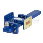 WR-112 Waveguide 30 dB Crossguide Coupler, CPR-112G Flange, N Female Coupled Port, 7.05 GHz to 10 GHz, Bronze