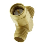 SMA Female to Male to Female Tee, Gold, 18GHz, Adapter
