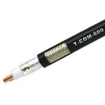 TCOM Low Loss Low Passive Intermod TCOM-600-PUR-DB Indoor/Outdoor RatedCoax Cable Double Shielded with Watertight Black Jacket