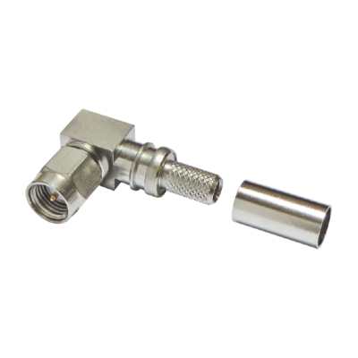 SMA Male Right Angle connector by Times for the LMR-200 cable series