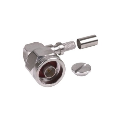 N Type Male Right Angle connector by Times for the LMR-240 cable series
