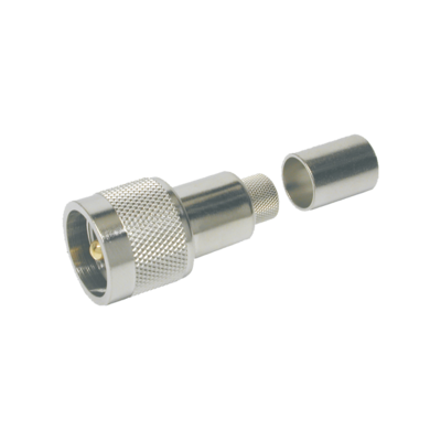 UHF Male Straight Plug connector by Times for the LMR-400 cable series