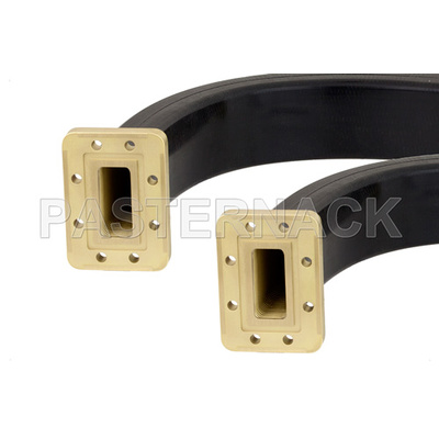 WR-137 Seamless Flexible Waveguide 12 Inch, CPR-137G Flange Operating From 5.85 GHz to 8.2 GHz