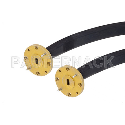 WR-22 Seamless Flexible Waveguide 6 Inch, UG-383/U Round Cover Flange Operating From 33 GHz to 50 GHz