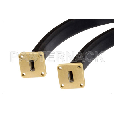WR-42 Seamless Flexible Waveguide 24 Inch, UG-595/U Square Cover Flange Operating From 18 GHz to 26.5 GHz