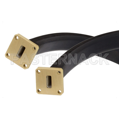 WR-42 Twistable Flexible Waveguide 36 Inch, UG-595/U Square Cover Flange Operating From 18 GHz to 26.5 GHz