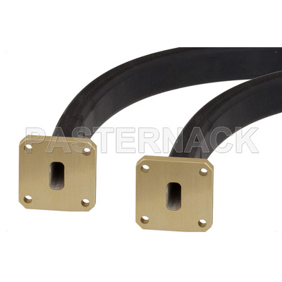 WR-51 Seamless Flexible Waveguide 12 Inch, Square Cover Flange Operating From 15 GHz to 22 GHz