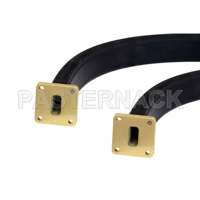 WR-62 Seamless Flexible Waveguide 36 Inch, UG-1665/U Square Cover Flange Operating From 12.4 GHz to 18 GHz