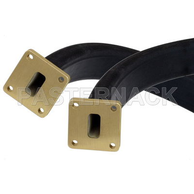 WR-62 Twistable Flexible Waveguide 36 Inch, UG-1665/U Square Cover Flange Operating From 12.4 GHz to 18 GHz