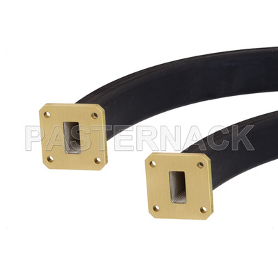 WR-75 Seamless Flexible Waveguide 36 Inch, Square Cover Flange Operating From 10 GHz to 15 GHz