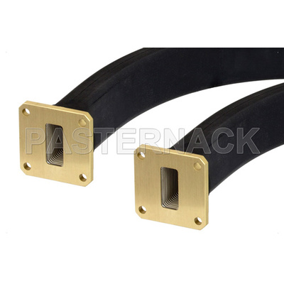 WR-90 Seamless Flexible Waveguide 24 Inch, UG-39/U Square Cover Flange Operating From 8.2 GHz to 12.4 GHz