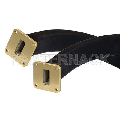 WR-90 Twistable Flexible Waveguide 12 Inch, UG-39/U Square Cover Flange Operating From 8.2 GHz to 12.4 GHz