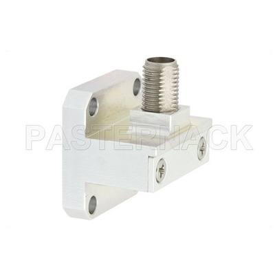 WR-42 Square Cover Flange to 2.92mm Female Waveguide to Coax Adapter Operating From 18 GHz to 26.5 GHz, K Band