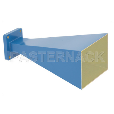 WR-102 Waveguide Standard Gain Horn Antenna Operating From 7 GHz to 11 GHz With a Nominal 15 dBi Gain With Square Cover Flange