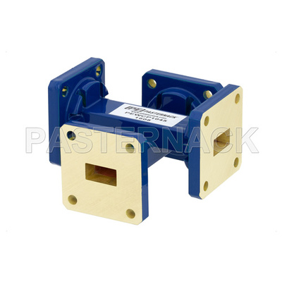 WR-51 Waveguide 40 dB Crossguide Coupler, Square Cover Flange, 15 GHz to 22 GHz, Bronze