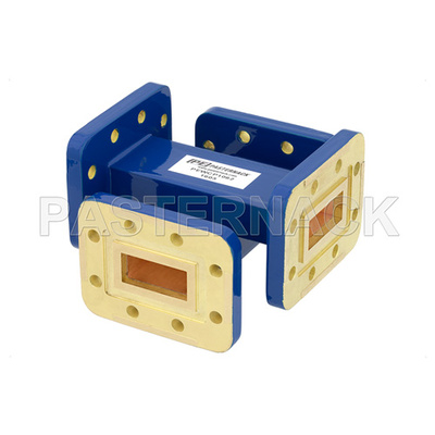 WR-90 Waveguide 50 dB Crossguide Coupler, CPR-90G Flange, 8.2 GHz to 12.4 GHz, Bronze