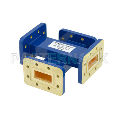 WR-112 Waveguide 50 dB Crossguide Coupler, CPR-112G Flange, 7.05 GHz to 10 GHz, Bronze