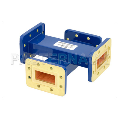 WR-137 Waveguide 40 dB Crossguide Coupler, CPR-137G Flange, 5.85 GHz to 8.2 GHz, Bronze