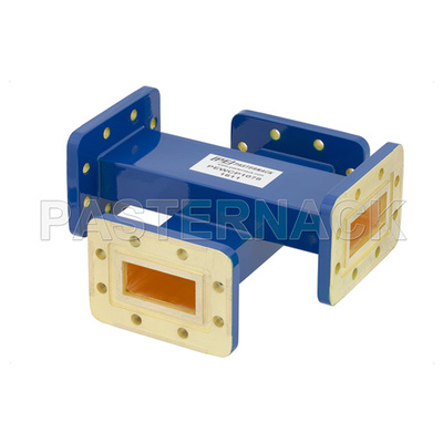 WR-137 Waveguide 50 dB Crossguide Coupler, CPR-137G Flange, 5.85 GHz to 8.2 GHz, Bronze