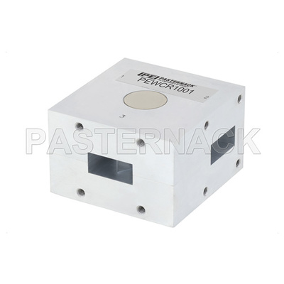 WR-90 Waveguide Circulator, 8.2 GHz to 12.4 GHz, 18 dB min Isolation, Cover Flange, Aluminum