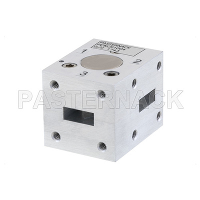 WR-42 Waveguide Circulator, 18 GHz to 26.5 GHz, 18 dB min Isolation, Cover Flange, Aluminum