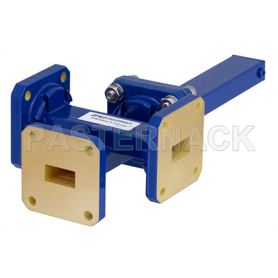 WR-51 Waveguide 40 dB Crossguide Coupler, 3 Port Square Cover Flange, 15 GHz to 22 GHz, Bronze