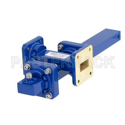 WR-75 Waveguide 40 dB Crossguide Coupler, Square Cover Flange, SMA Female Coupled Port, 10 GHz to 15 GHz, Bronze