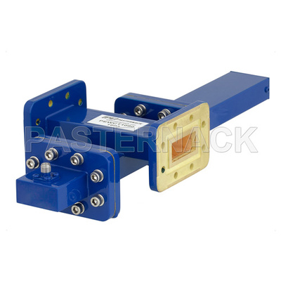 WR-112 Waveguide 40 dB Crossguide Coupler, CPR-112G Flange, SMA Female Coupled Port, 7.05 GHz to 10 GHz, Bronze