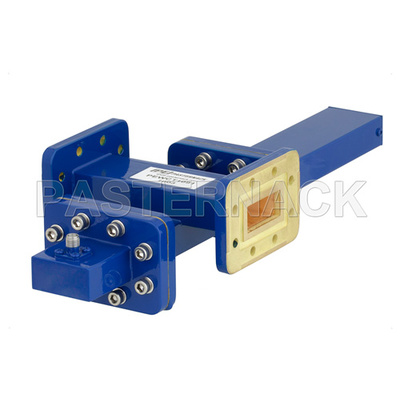 WR-112 Waveguide 50 dB Crossguide Coupler, CPR-112G Flange, SMA Female Coupled Port, 7.05 GHz to 10 GHz, Bronze
