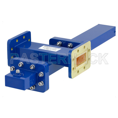 WR-137 Waveguide 40 dB Crossguide Coupler, CPR-137G Flange, SMA Female Coupled Port, 5.85 GHz to 8.2 GHz, Bronze